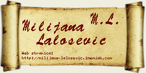 Milijana Lalošević vizit kartica